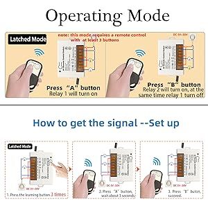 High Grade 10A <strong>Relay</strong> Module with RF Remote <strong>Control</strong> Switch Smart <strong>Wireless</strong> Switch for Home Use Fixed Code - Product Image 6