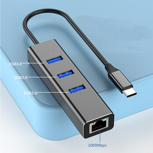 2025 nuova 3.0 Rj45 porta di rete tipo c Usb c Hub adattatore C a 3 in 1 Usb 3.0 Hub con Rj45 Ethernet per Computer - Product Image 2