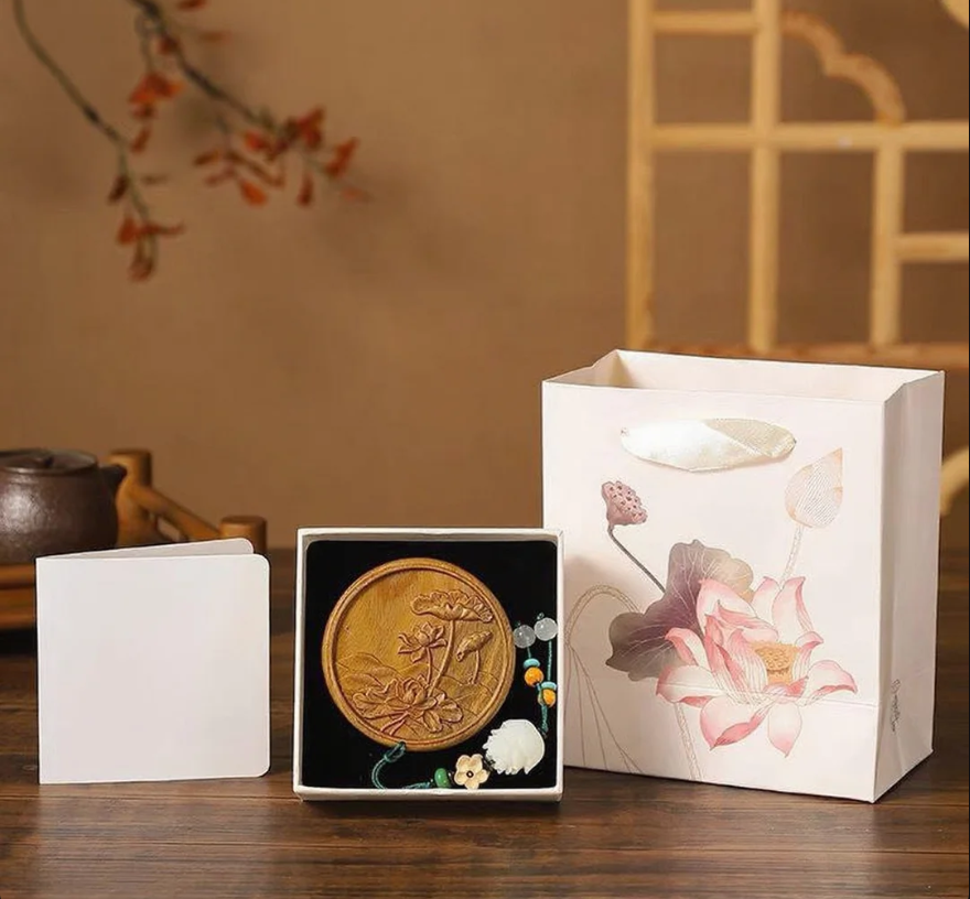 Lotus Pond Moonlight Wooden Mirror + Bodhi Pendant