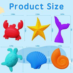 Non-Toxic 6-Pack Silicone Fidget Sensory <strong>Toys</strong> for Kids &amp; Adults with Autism ADHD: Marine Animal Anxiety Relief Worry Stones