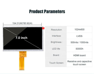 Pantalla LCD táctil TFT para coche, 7 pulgadas, interfaz SPI, 1024x600 MIPI-40PIN - Product Image 2
