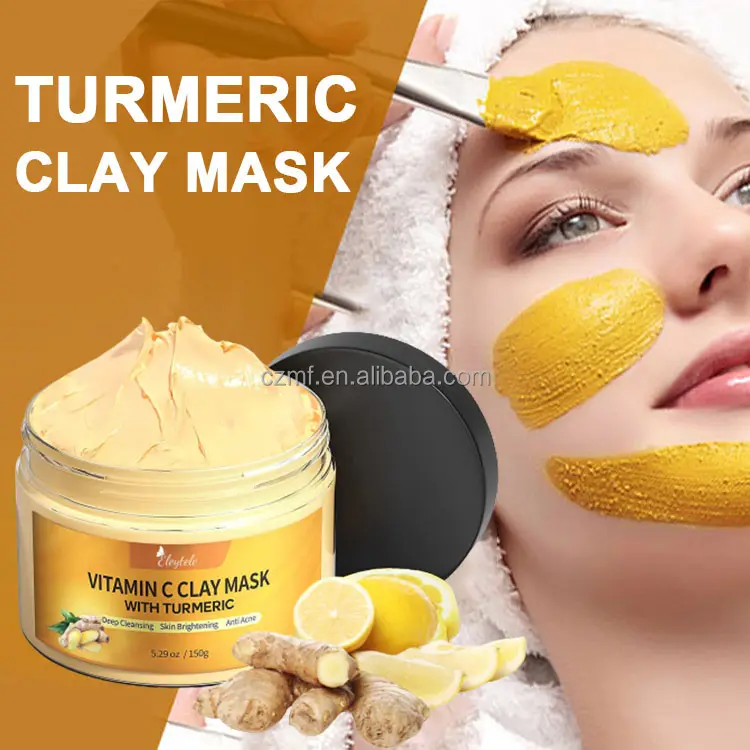 Masque éclaircissant pour le visage, personnalisé, à la vitamine c, l'aloe turmerique, pâte et gel en pâte, pour les taches foncées et soulagement de eczem, g