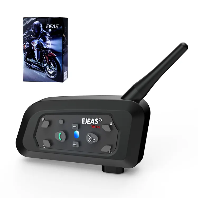 Ejeas V6 Pro + Full Duplex Intercom Helmen Waterdichte Intercomunicador Para Casco Bluetooth Intercom Motorhelm