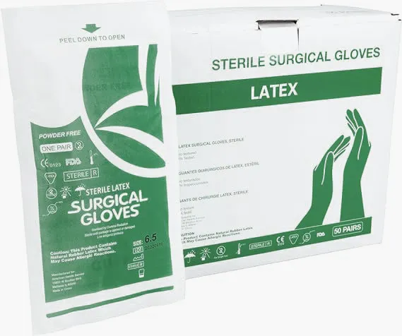 Sterile Einweg-Chirurgen handschuhe Professional Medical Healthcare puder frei steril verpackt in Paar Latex-OP-Handschuhen