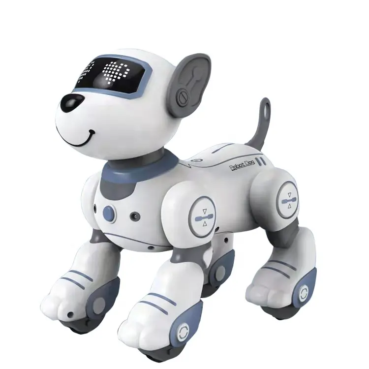 Perro robótico a Control remoto por infrarrojos para niños, juguete interactivo para caminar, bailar, programable, con sonido