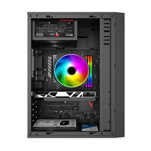 ATX PC Tower Gabinete de computadora Lado abierto Ventana de vidrio Malla Panel frontal Caja de juegos de computadora Ventiladores RGB y USB3.0 y gabinete de PC de audio - Product Image 2