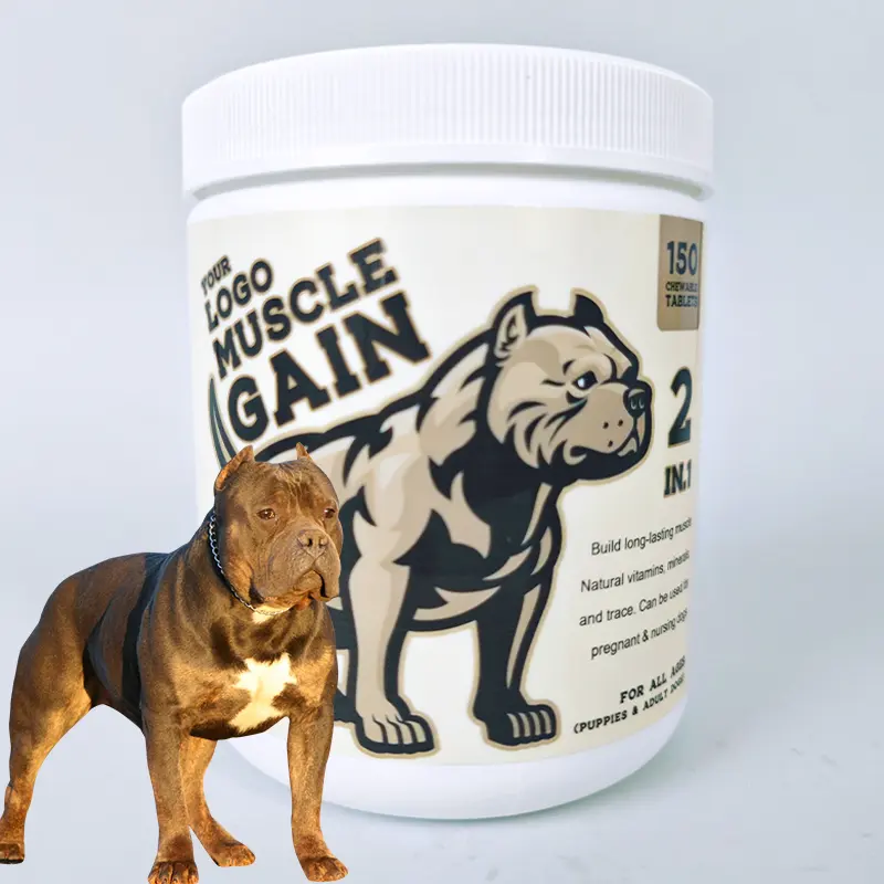 Suplemento de alta proteína con logotipo privado para mascotas, suplemento para aumentar los músculos del perro