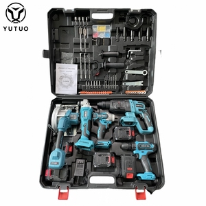 YUTUO Wholesale 21V Max Wireless Plastic Box Combo <strong>Kit</strong> 5-<strong>Tool</strong> Cordless Power <strong>Tool</strong> Set with 4.0Ah Battery and Charger - Product Image 2
