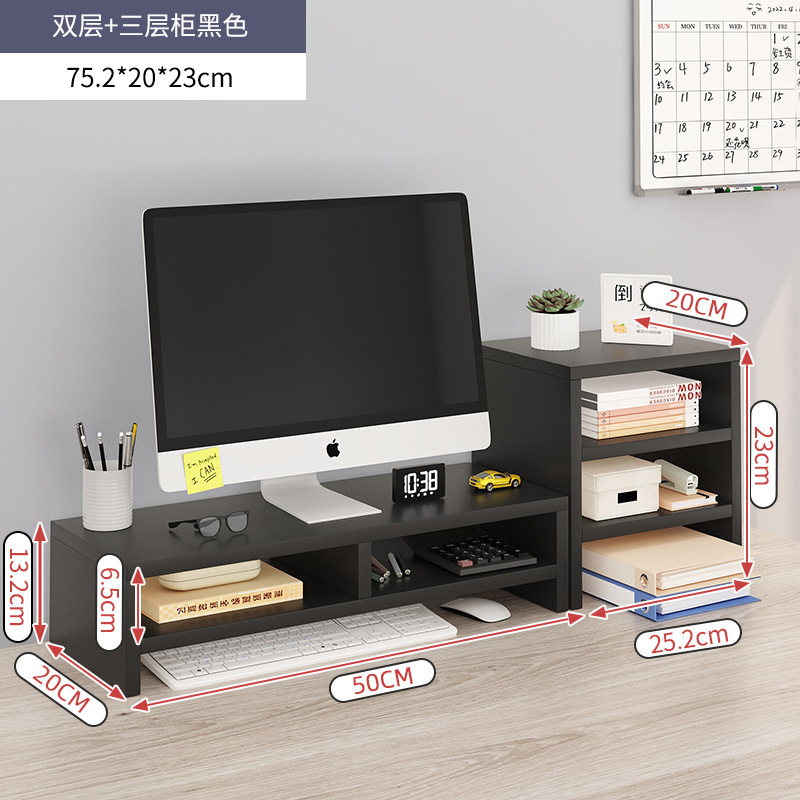 Black double and triple cabinet