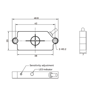 Sensor de proximidad Tipo plano precableado grosor Delgado ahorro de espacio función estable sensor capacitivo de detección de alta precisión