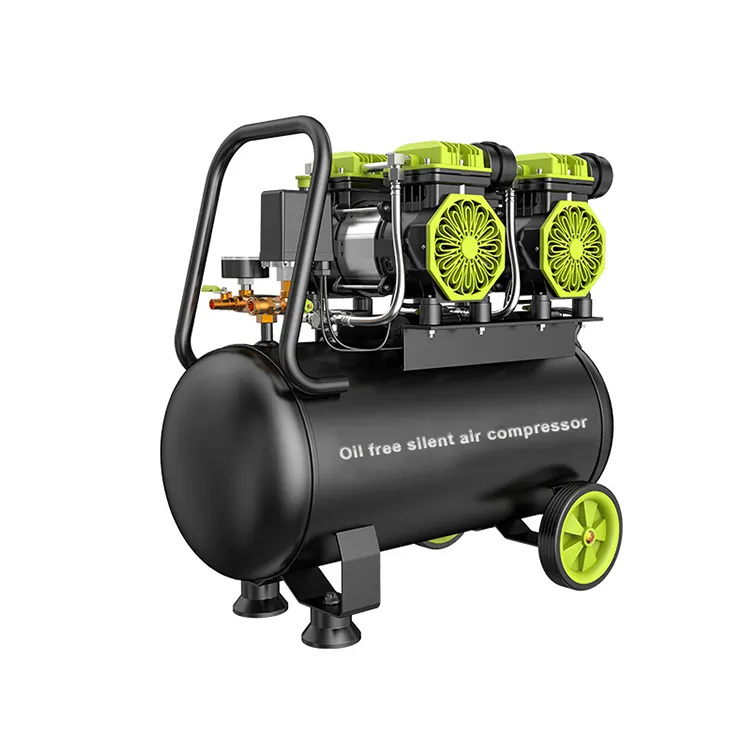 Industrielle Hochdruckkolben-Luft kompressor maschine 220V Mini Mobile Tragbarer öl freier Silent Air Compressor