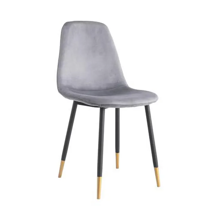 Sillones de tela de terciopelo Sillas de sala de estar Silla de comedor Muebles para el hogar Comedor moderno de lujo Respaldo alto Dorado