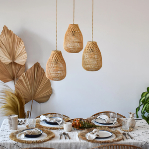 <strong>Boho</strong> Rattan Pendant Light Wabi Sabi Style Handwoven <strong>Lamp</strong> for Restaurant Caf&eacute; Hotel Decor
