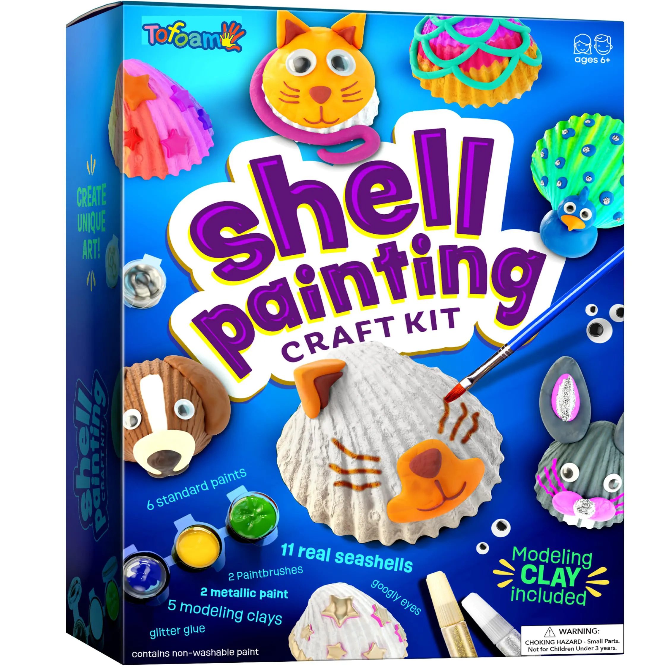 Yaratıcı sanatlar el sanatları macun oyuncaklar DIY çocuklar deniz kabuğu boyası kiti noel hediyeler için karanlıkta kızdırma