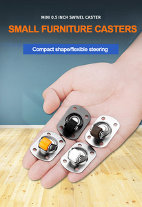 0.5 Inch Nylon Small Caster Wheel 4 <strong>Swivel</strong>/Set Type Comes with Screw Bag Can <strong>Be</strong> Pasted - Product Image 5
