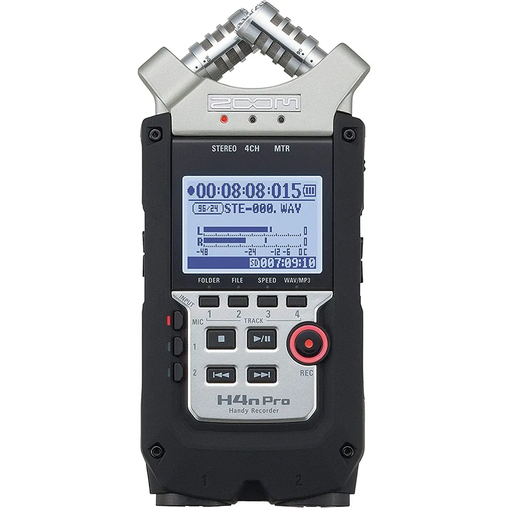 Zoom-grabadora portátil inalámbrica H4n Pro con 4 pistas, micrófono estéreo para grabación de Audio y vídeo