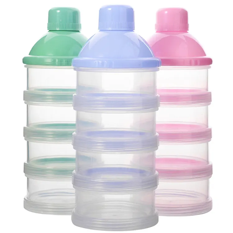 3 Colors BPA Free Travel Xách Tay 4 Layers Trẻ Sơ Sinh Bé Sữa Bột Hộp Bé Công Thức Dispenser Thực Phẩm Lưu Trữ Container