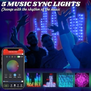 カーテンライト円形ライトプログラミング音楽同期アニメーションLEDカーテンストリングライト寝室の壁 - Product Image 4