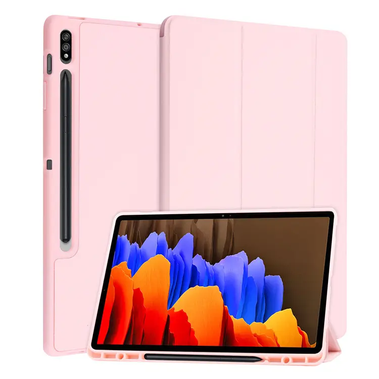 Trifold Lightweight Flip Case Silikon Ultra Slim Tablet-Abdeckungen für Samsung Galaxy Tab S8 Plus S8 Ultra 2022 S7 FE S6 Lite