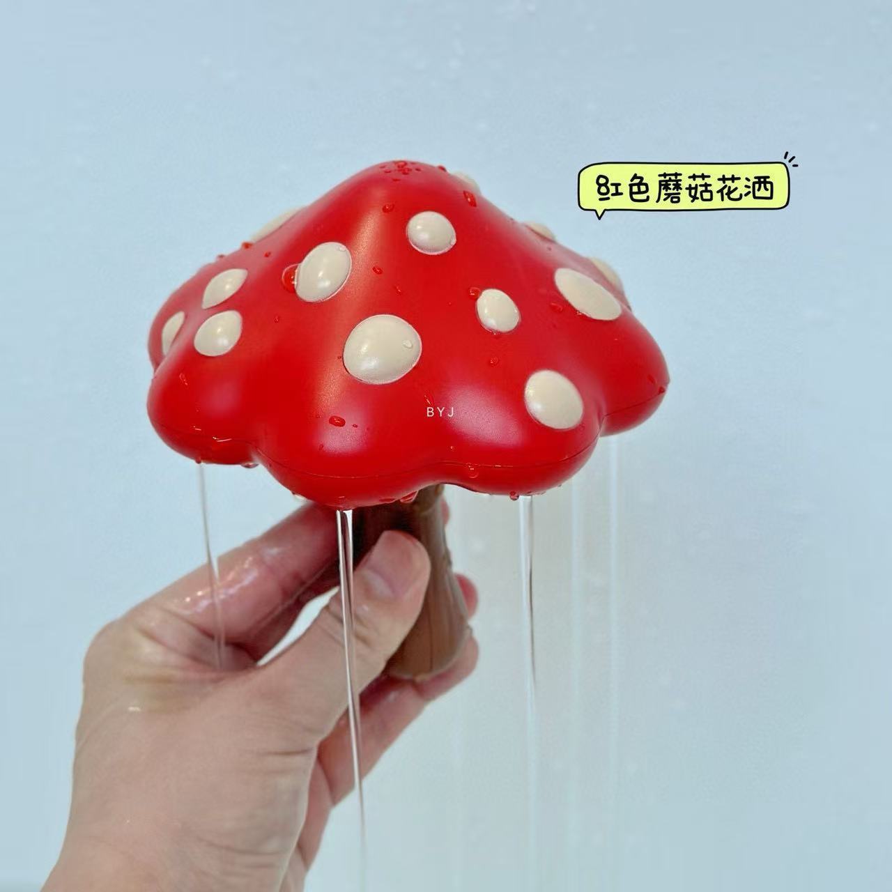 red qc mushroom showerhead