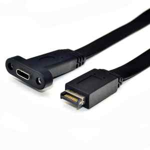USB 3.1 Front Panel <strong>Header</strong> <strong>Type</strong> E Male to USB-<strong>C</strong> <strong>Type</strong> <strong>C</strong> Female Expansion Cable 30cm Computer Motherboard Connector Wire Cord Line