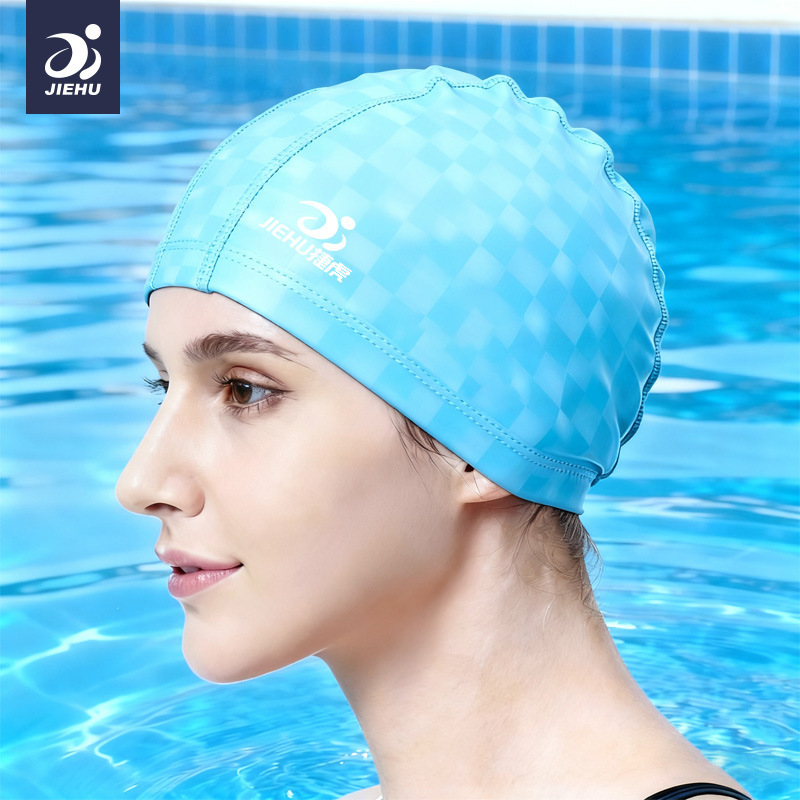 Bonnet de bain tendance Jiehu PU - Bleu