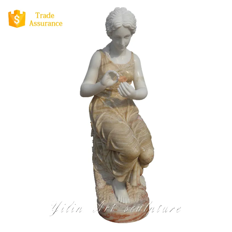 Escultura de estatua de dama de piedra de tamaño natural a la venta