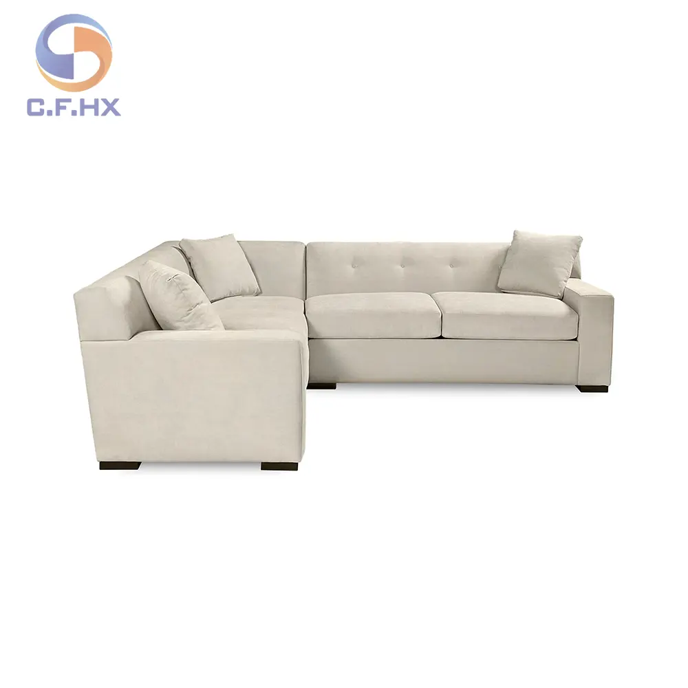 Sofás modernos e baratos em forma de L conjunto de sofás de canto luxuosos brancos móveis para sala de estar