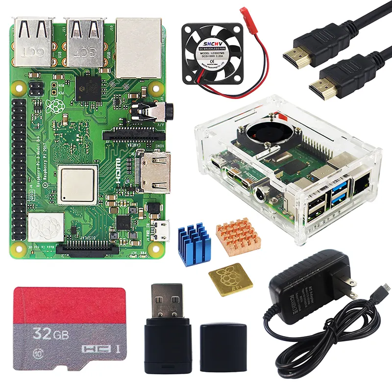 Raspberry Pi 3, raspberry pi 3 Model B + 3B + حافظة + مروحة + مبرد + محول طاقة + بطاقة TF + كابل متوافق مع HDMI لـ Raspberry Pi 3B