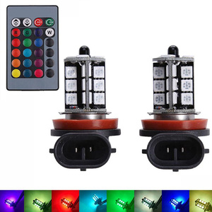 หลอดไฟ LED พร้อมรีโมทคอนโทรลสำหรับ H11 H8 9005 H7 H4สีต่างๆ - Product Image 3