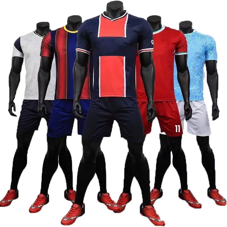 Desain kustom thailand kualitas asli pakaian sepak bola murah tim kaus sepak bola pabrikan