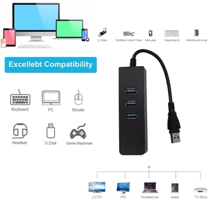 อะแดปเตอร์อีเทอร์เน็ตกิกะบิต Lan,ความเร็วสูง3 USB 3.0 Hub Type C สำหรับ Macbook แล็ปท็อป - Product Image 6