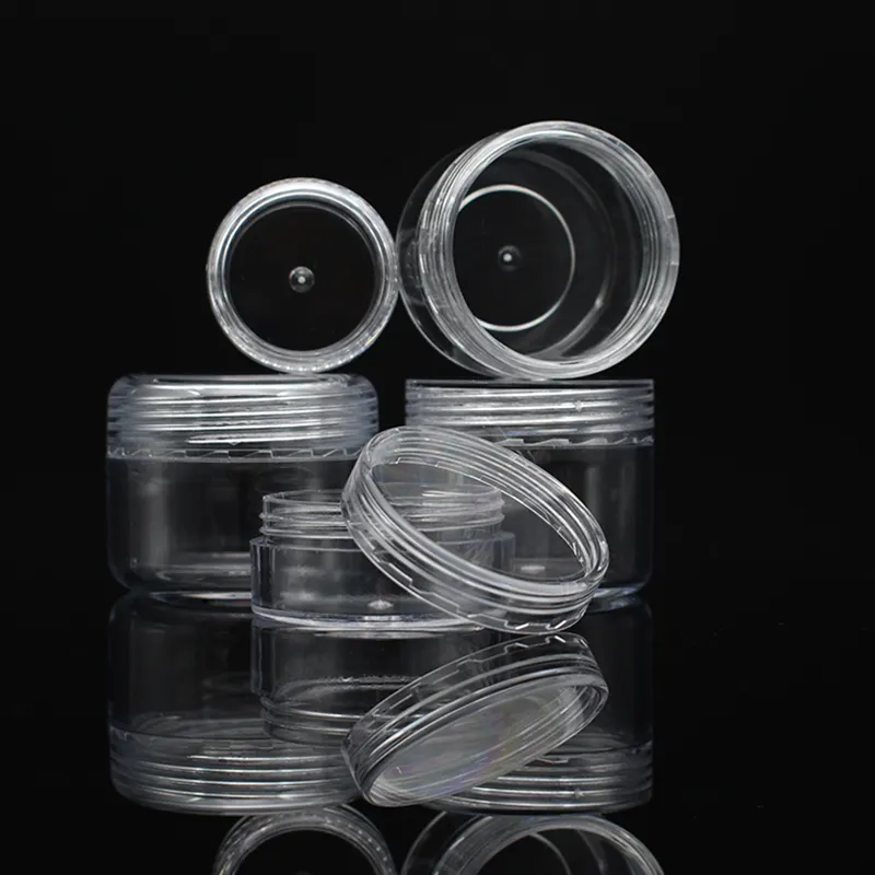 2.5ml 3 ml 5 ml 10 ml 2.5g 3g 5g 10g 3 ml 10 ml 5 grammo barattolo di plastica vuoto piccolo barattolo rotondo 5 ml contenitori per campioni cosmetici in plastica