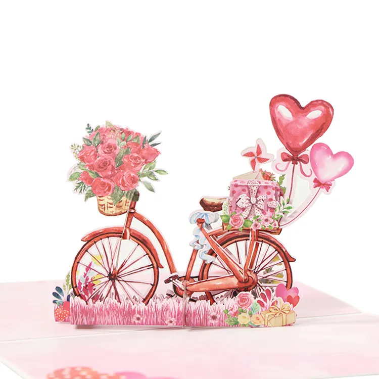 Biglietti di auguri personalizzati con stampa fatta a mano/biglietti pop-up 3d san valentino