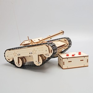 高品质木制DIY手工组装遥控坦克模型杆儿童玩具科学实验套件 - Product Image 2