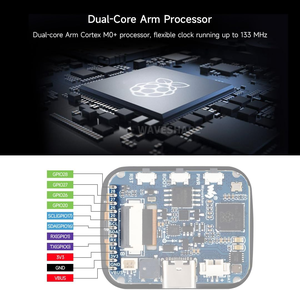 Aismartlink WAVESHARE da 16MB Flash da 1.69 pollici Touch LCD RP2040 scheda di sviluppo microcontrollore basata su RP2040 - Product Image 5