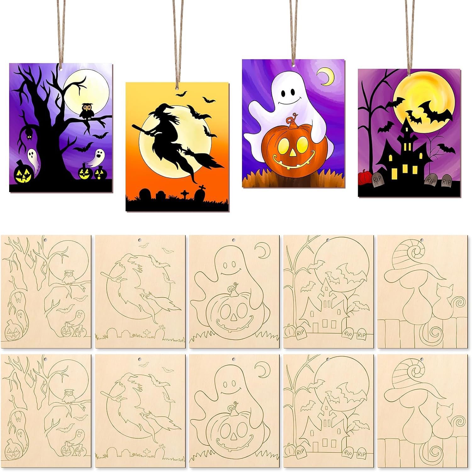 Ensemble Halloween 10 pièces + ficelle