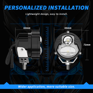 DXZ KIT 2LEDアンバーホワイトデュアルカラー補助オートバイLED駆動フォグライトスポットライトトラックATVに対応 - Product Image 2