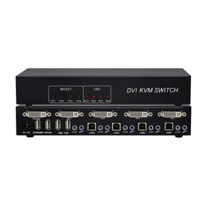 PINWEI 1080P <strong>4</strong> Ports DVI <strong>KVM</strong> <strong>Switch</strong> <strong>4</strong> in <strong>1</strong> Out 4x1 DVI Switcher with USB2.0 HUB
