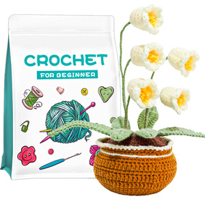 El yapmak kolay özel tığ başlangıç kiti saksı ve hayvan DIY tığ kiti yeni başlayanlar yetişkinler için - Product Image 4