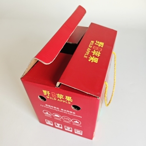 Yüksek kalite özelleştirmek logosu sert oluklu mukavva için ambalaj kutusu vahşi elma, el-held meyve hediye kutusu ile taşıma halat - Product Image 3