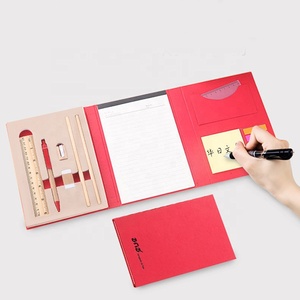 Custom ized Functional Hardcover 3-fach Notebook Haft notizen Lineal und Holz stationär 14-teiliges Set Office Use - Product Image 2