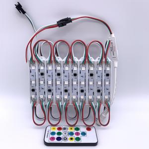 Адресные умные цифровые пиксельные светодиодные модули SMD5050 7515 мм 3Led/шт. DC12V Клей заполняющий водонепроницаемый полноцветный RGB светодиодный модуль