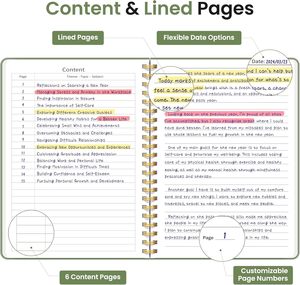 A spirale foderata diario taccuino con 300 pagine numerate ha governato riviste di scrittura con carta rigida quaderni per lavoro nero - Product Image 6