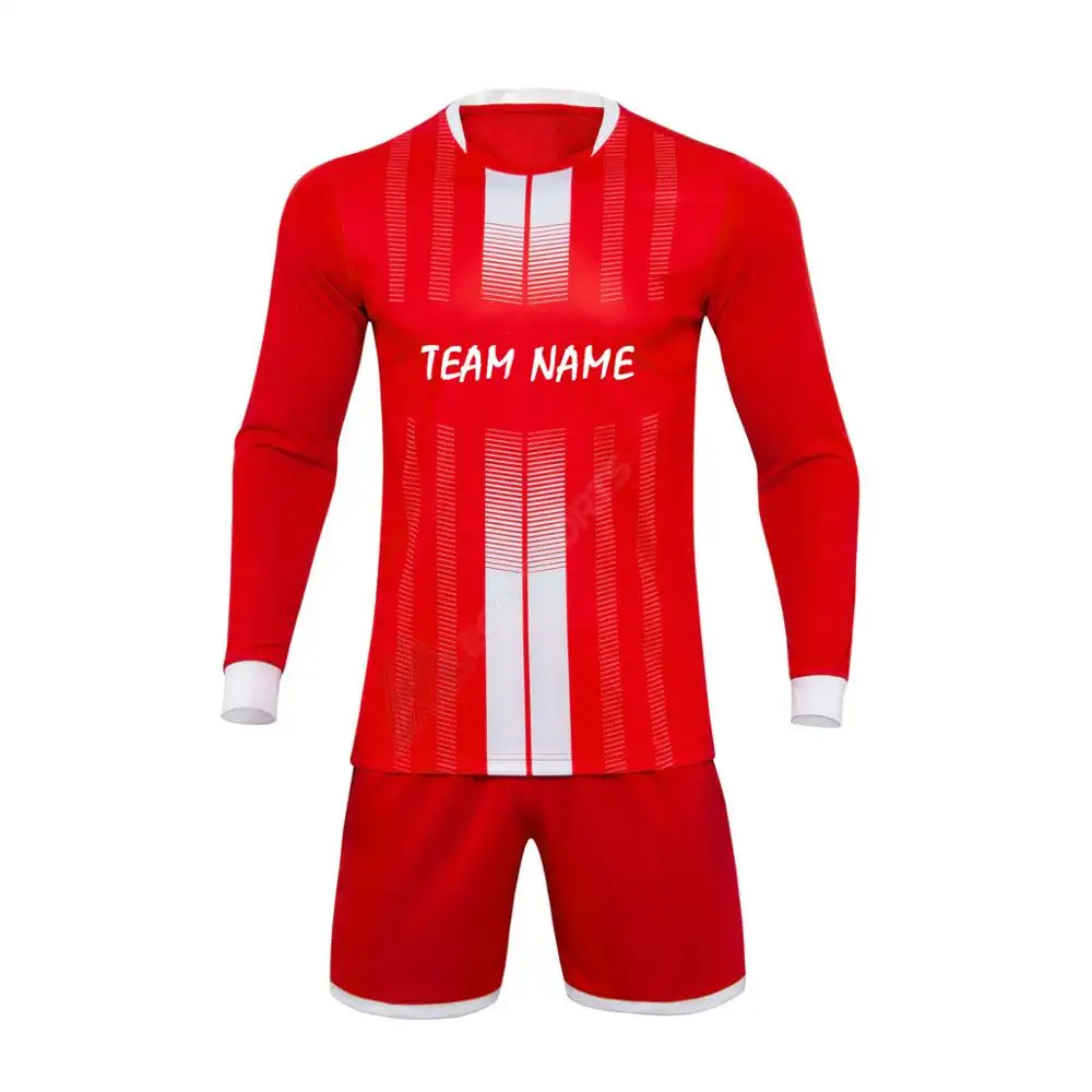 Uniformes de fútbol personalizados para niños y adultos, conjuntos de uniformes de fútbol para niños y niñas, traje de entrenamiento de fútbol de manga larga