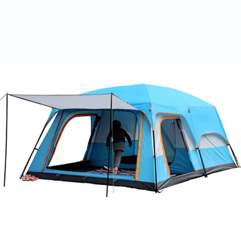 2 인실 야외 캠핑 텐트 1 거실 방수 초대형 공간 8-12 인 패밀리 텐트