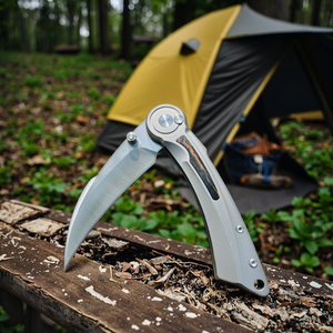 سكين قابل للطي مُجمّع بخبرة EDC D2 دقة مقبض تيتانيوم باستخدام الحاسب الآلي للاستخدام القتالي للمطبخ سهل الاستخدام من شركة التصنيع الأصلية - Product Image 2