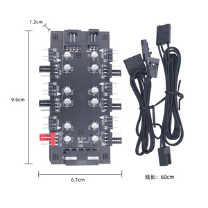 Atenuación de Control de temperatura de regulación de velocidad Combo 12V 4pin 5V 3pin pequeño 4pin RGB ventilador PWM controlador de Hub - Product Image 1