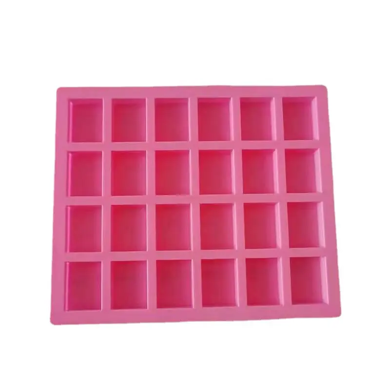 24 Cavity Silicone Soap Mold Venda Quente Retângulo Em Forma Pequeno Molde De Chocolate Quadrado