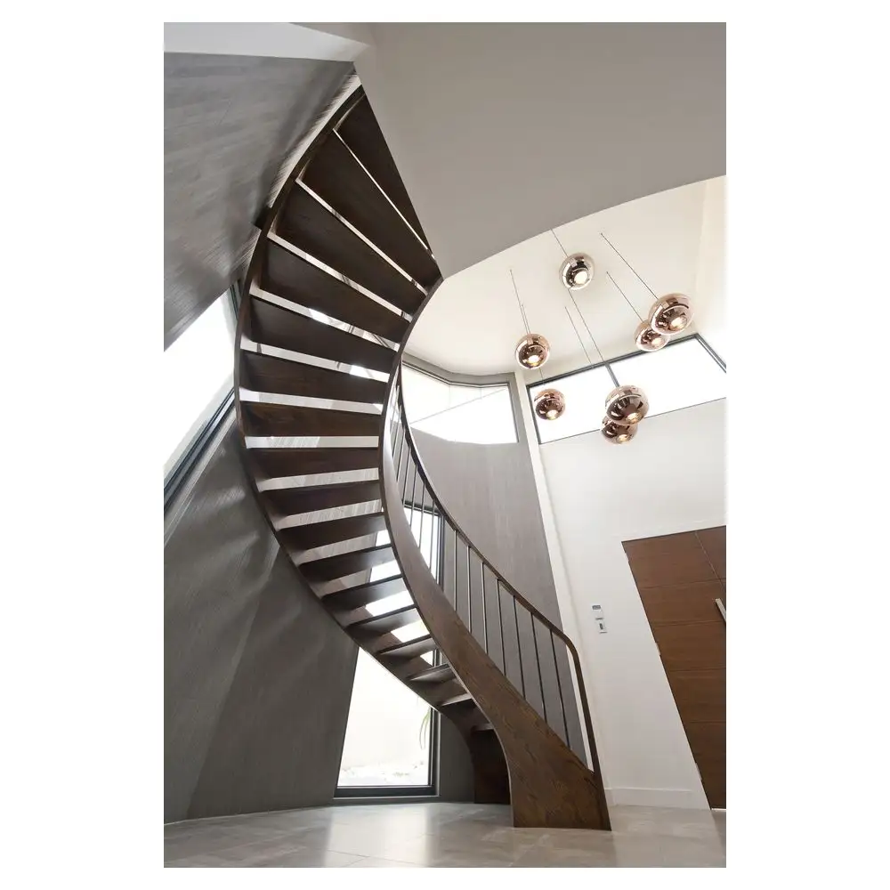 Prima House escalera de hierro forjado modelos de madera escaleras interior escalera para Villa